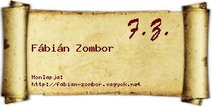 Fábián Zombor névjegykártya